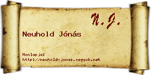 Neuhold Jónás névjegykártya